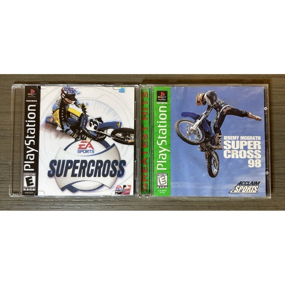 PS1 Games - Jeremy McGrath Supercross '98 CIB, EA Sports Supercross (Disc Only)